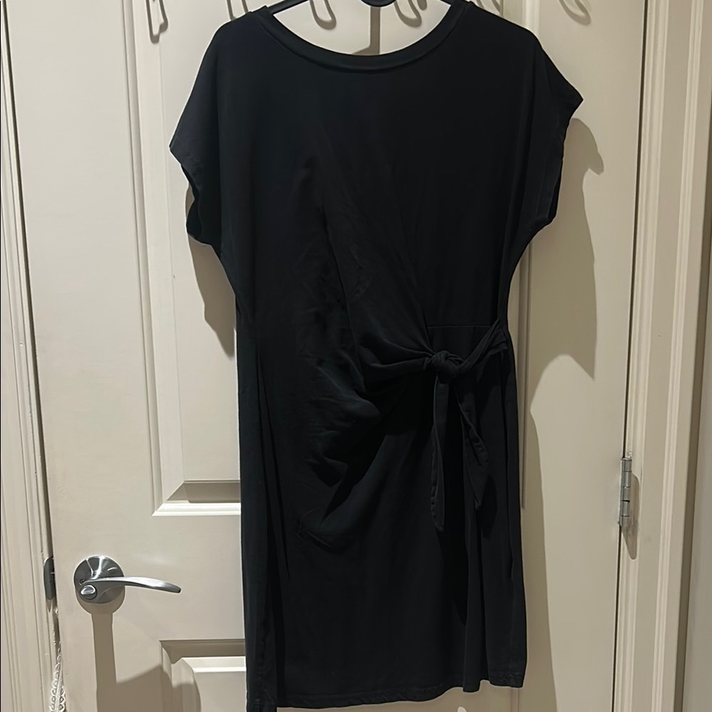 Black Tie-Waist Dress